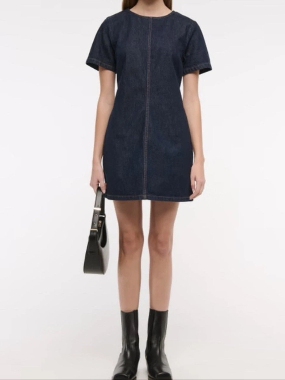 Abercrombie & Fitch Denim Shift Festival Grunge Preppy Minimalist Mini Dress-S